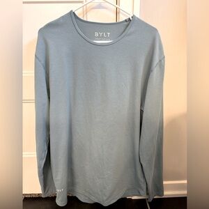 BYLT long sleeve tee, light blue
